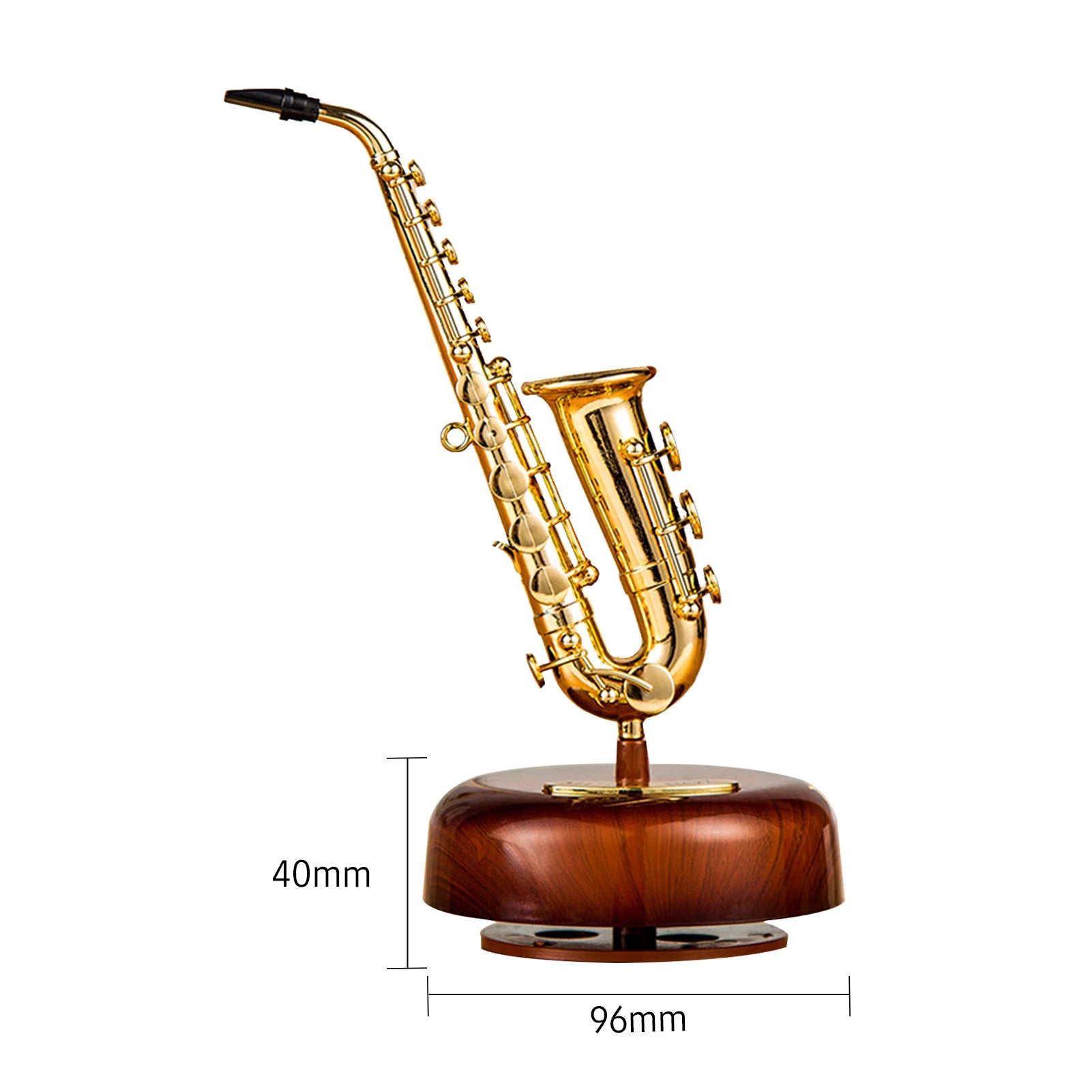 Saxophone Music Box Classical Wind Up Musicbox Twirling Music Box Rotating Base French Horn Trumpet Saxophone