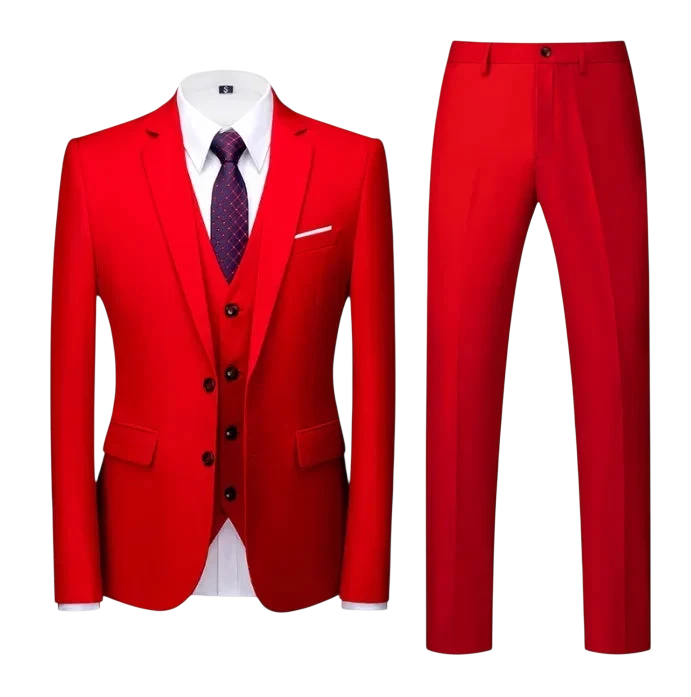 Purple Mens Suit Suit Suit And Vest Plus Pants Fashionable And Casual Two Button Three Piece Suit 16Colors Asian Size M 6Xl