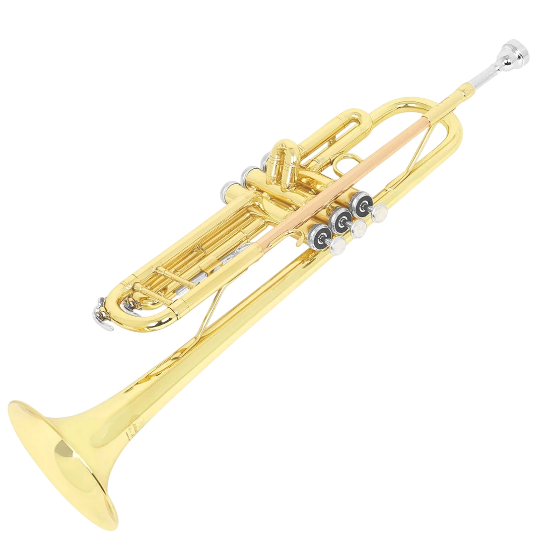 M Mbat Bb B Flat Trumpet Brass Gold Exquisite Durable Musical Instrument With Mouthpiece Bracket Weak Speaker Gloves Strap Case