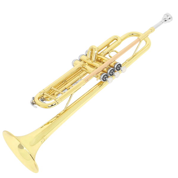 M MBAT Bb/B Flat Trumpet Brass Gold Exquisite Durable Musical Instrument with Mouthpiece Bracket Weak Speaker Gloves Strap Case