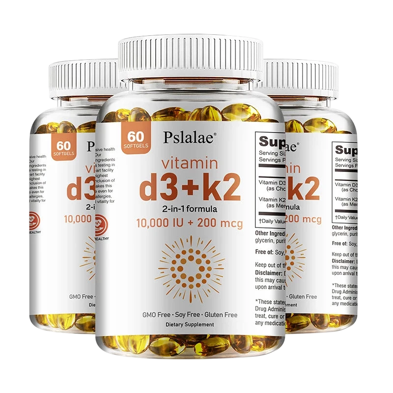 Vitamin D3 10000 Iu With K2 200 Mcg 2 In 1 Support Immune Heart Joint Teeth Bone Health