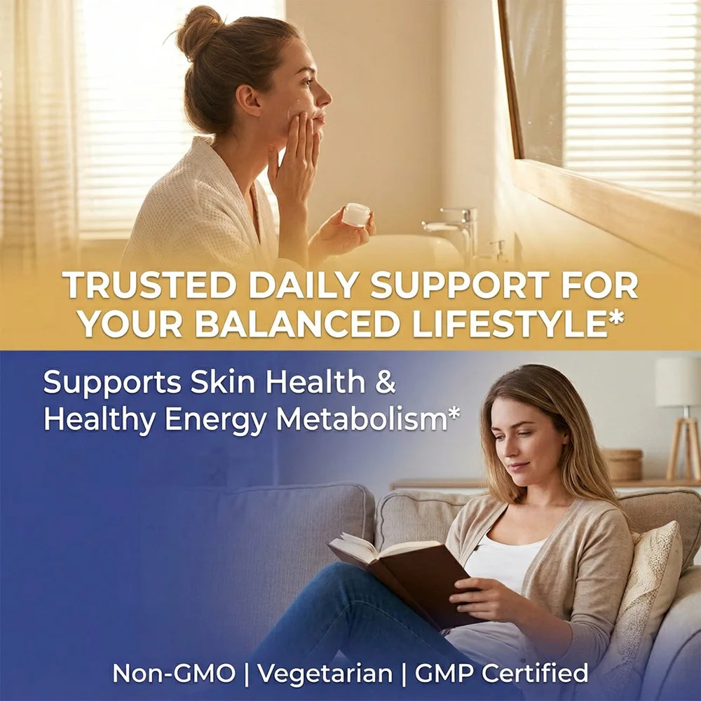 Vitamin B Complex Capsules, Relieve Stress, Energy Metabolism, Nervous System & Immune Wellness Support, Vegetable Capsules