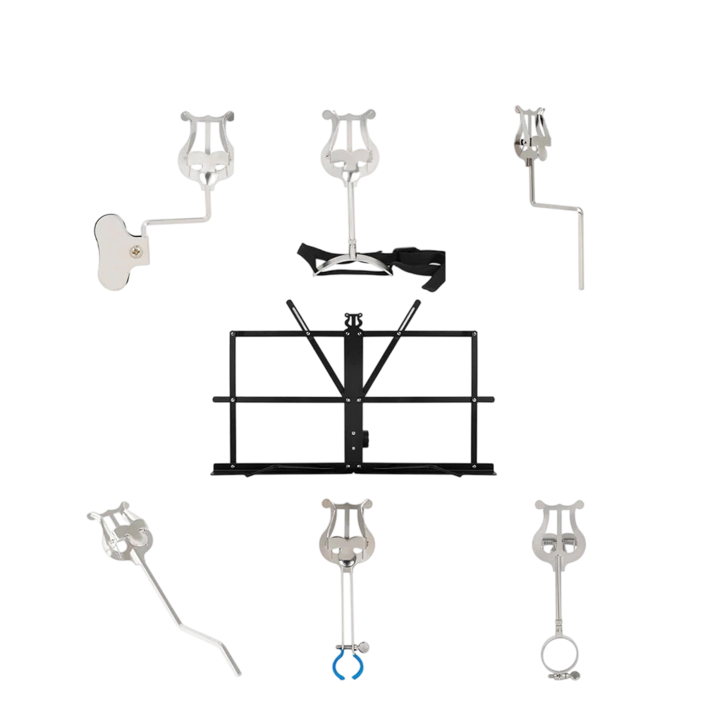 Irin Saxophone Sheet Music Stand Marching Sheet Music Lyre Clip Portable Metal Stand For Alto Tenor Sax Trumpet Clarinet Horn