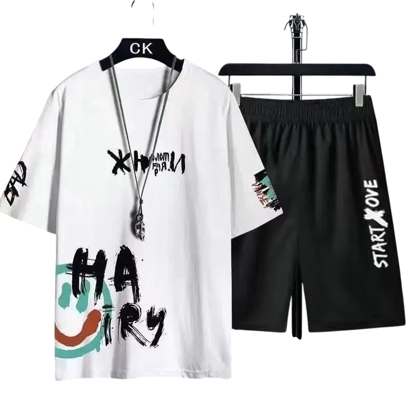 Suits For Men 2026 Summer Mens Clothing Fashion Tracksuits Casual T Shirt Shorts Basketball Set Sportswear Trend Man Sets