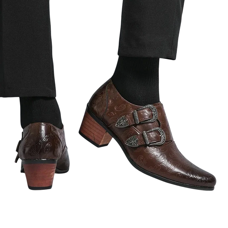 Mens Wedding Shoes Fashion Slim Fit Pointed High Heel Pullover Shoes Breathable Leather Shoes Classic Vintage Mens Dress Shoe