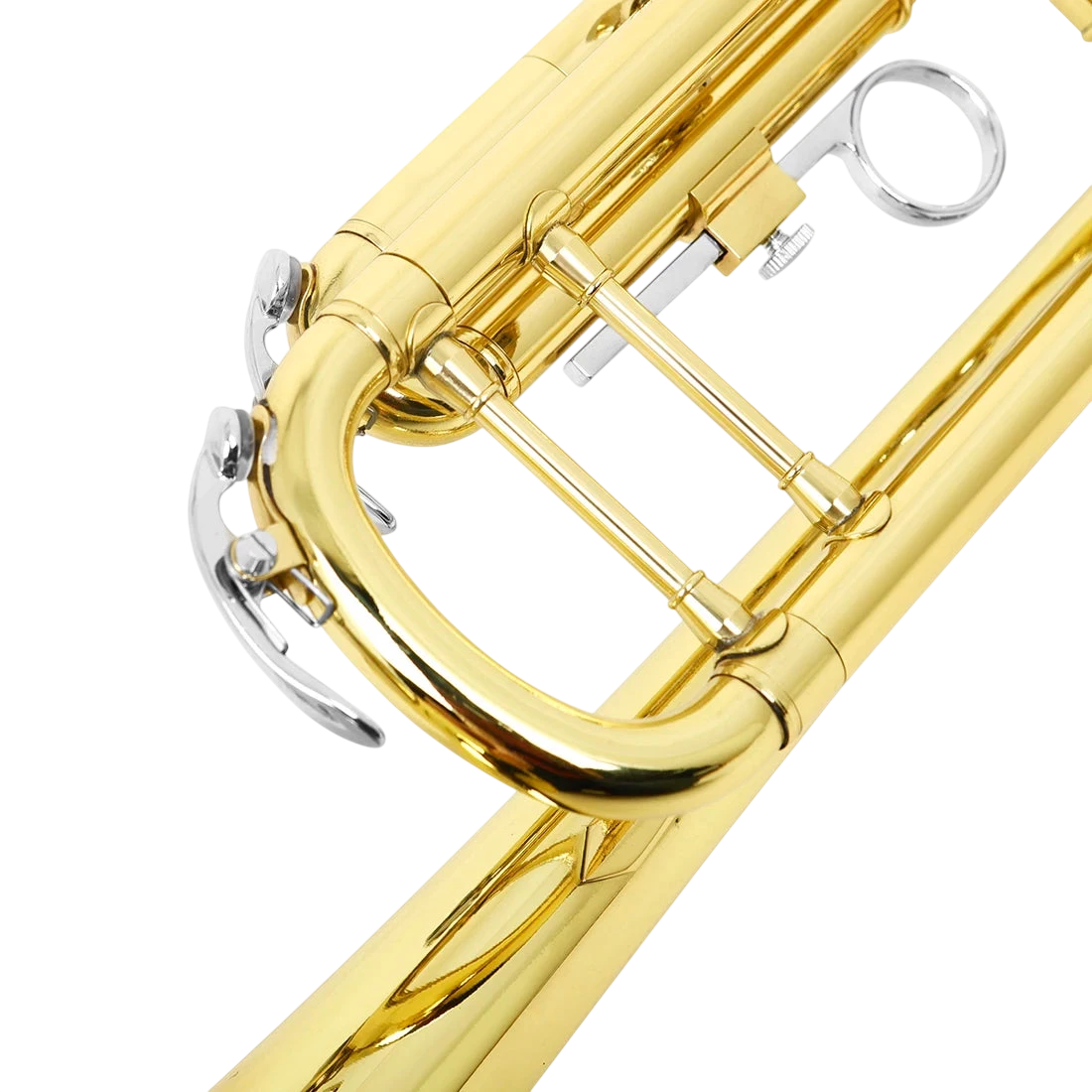M Mbat Bb B Flat Trumpet Brass Gold Exquisite Durable Musical Instrument With Mouthpiece Bracket Weak Speaker Gloves Strap Case