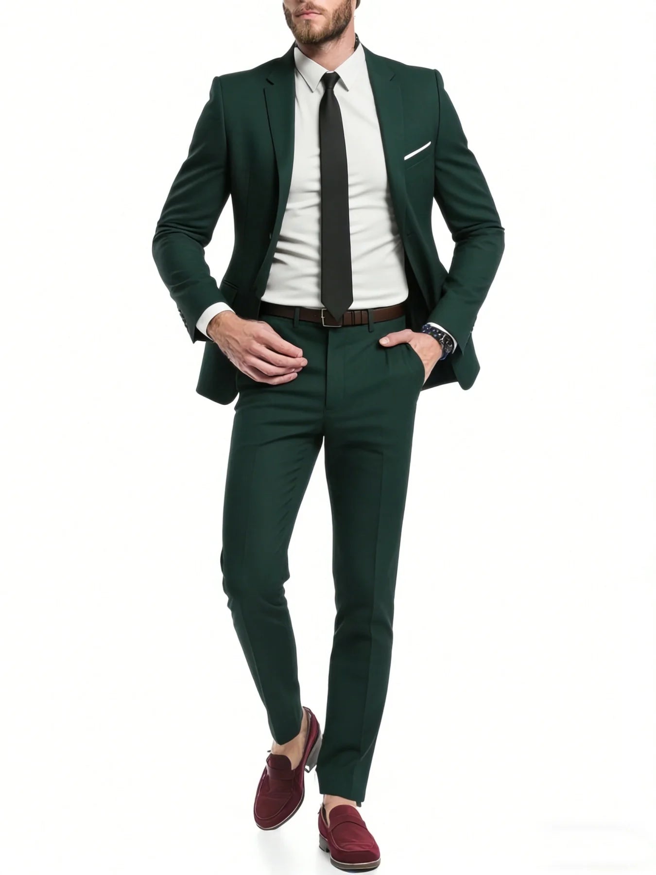 Men's Suit 2pcs Set, Stylish Jacket And Trousers, Elegant Formal Wear for Wedding, Party And Event
