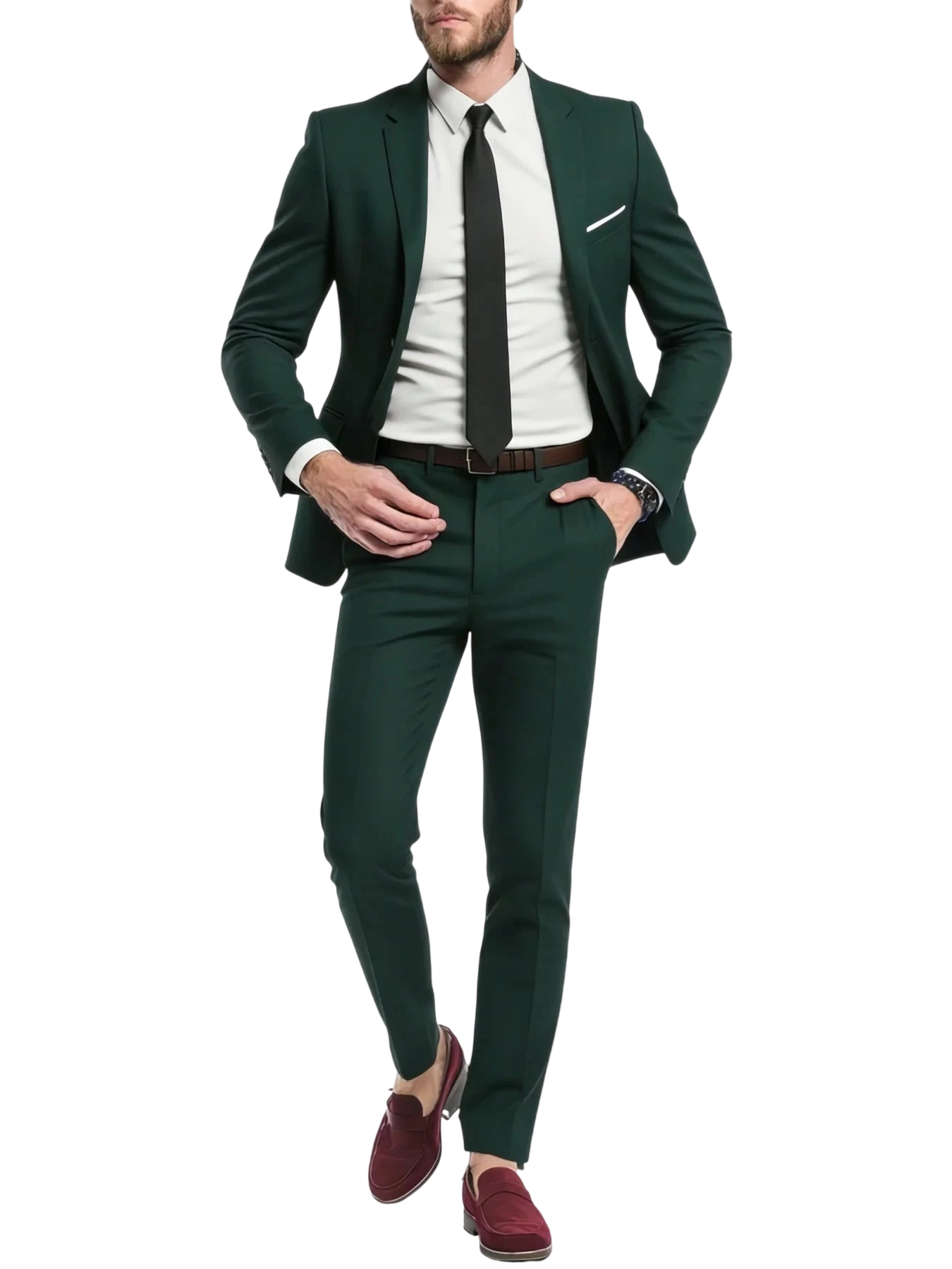 Mens Suit 2Pcs Set Stylish Jacket And Trousers Elegant Formal Wear For Wedding Party And Event