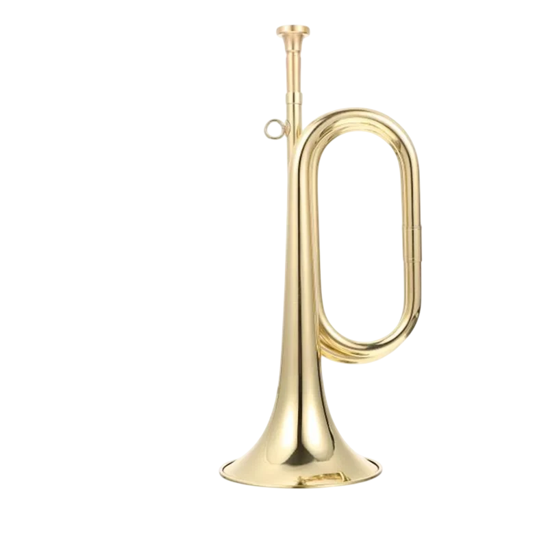 A06F Small Trumpet Bugle Brass Golden Horn Simple Beginner Wind Instrument For School Band Child Student