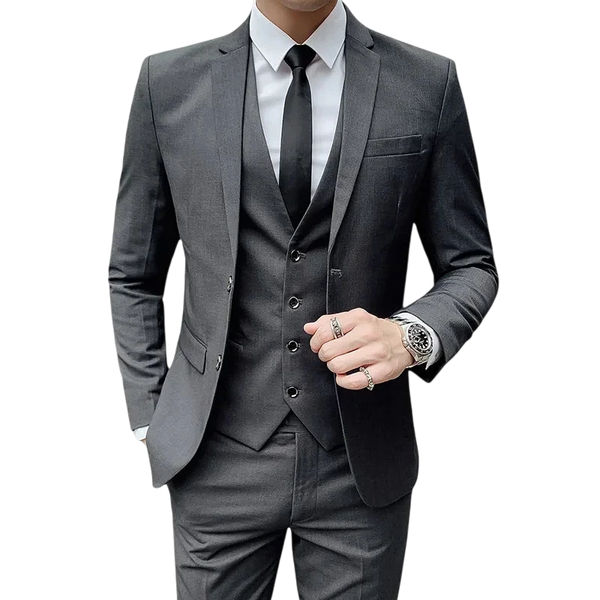 Suit Upgrade the new fabric Men's Business Gentleman Fashion Slim Work Solid Color Plus Size Fair Dress Wedding Best Man Suit