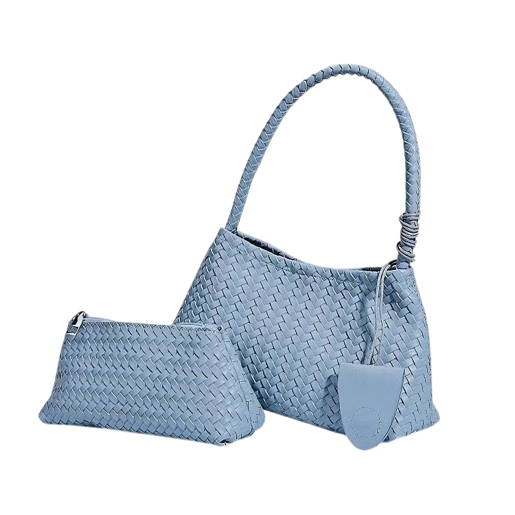 Womens Hand Woven Handbag2026New Trendy Fashion Niche Underarm Bag Simple Shoulder Bag Bucket Bag Mother Daughter Bag