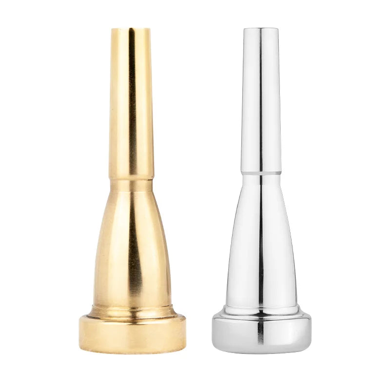 Gold-Plated 7C Small Trumpet for Student Band, School Beginner Trumpet Mouthpiece, Musical Instrument Accessory, Bullet-Shaped Universal Labor-Saving Mouthpiece