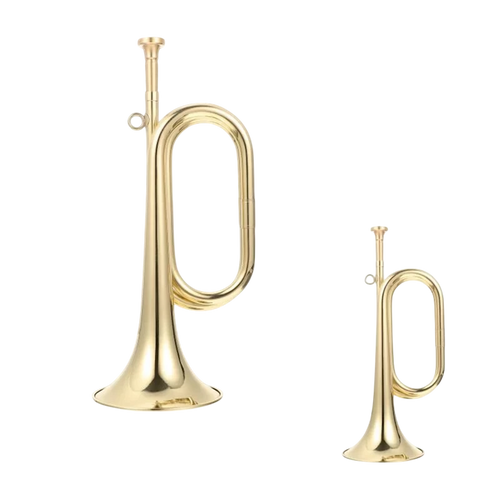 A06F Small Trumpet Bugle Brass Golden Horn Simple Beginner Wind Instrument For School Band Child Student