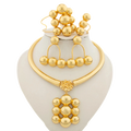 Jewelry Set For Women Luxury Pendant Necklace And Dangle Earrings Weddings Bridal Bangle Ring Set Gifts