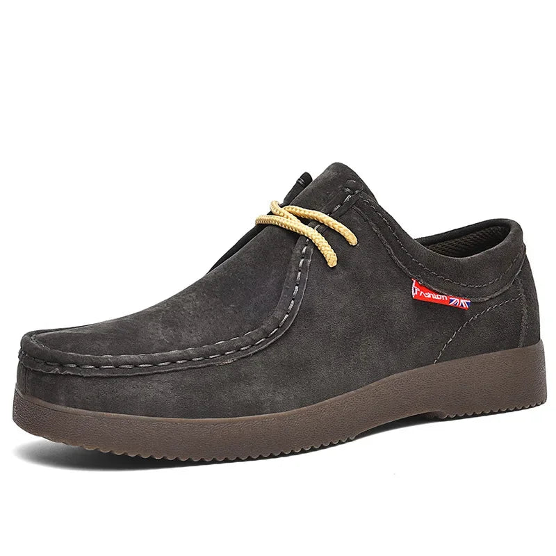 Men Casual Shoes Suede Leather Work Shoes Male Lace-up Flats Sneakers Platform British Business Party Dress Shoes 38-45