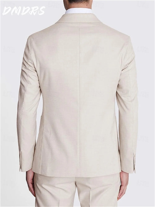 Classic Summer Men's Suit 2PCS For Wedding Formal Solid Suit Including Jacket Pants For Party Classic Occasion Clothing