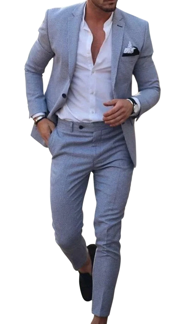 2026 Mens Suit Sets Fashion Party Formal Business Outfit Solid Tuxedo Single Button Blazer Pants Wedding Groom Dress Two Pieces