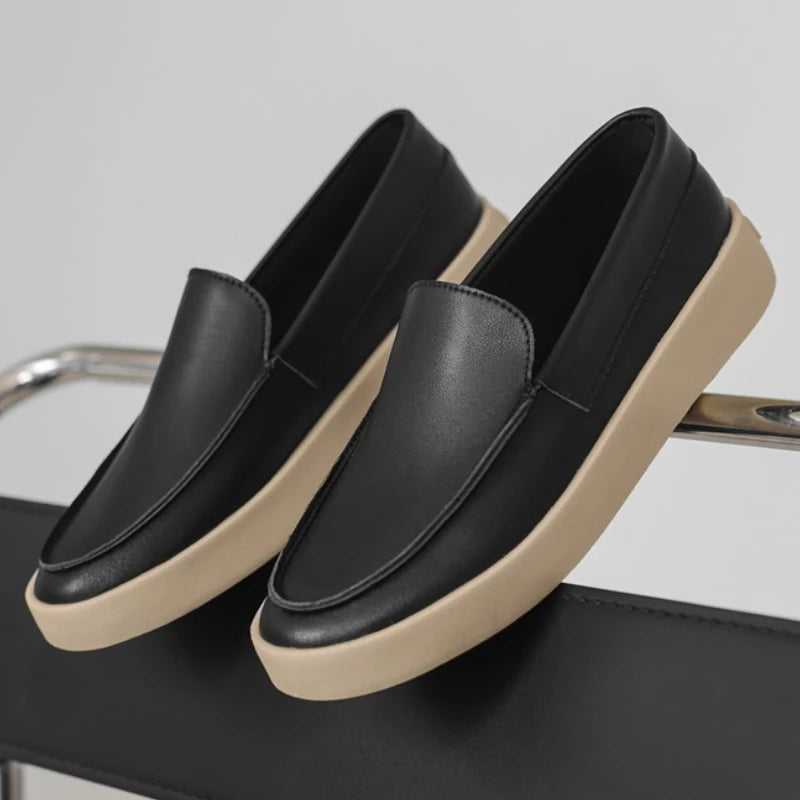 Men's Leather Shoes Formal Dresses Fashionable Flat Bottomed Walking Shoes Lightweight and Comfortable Casual Oxford Shoes Trend