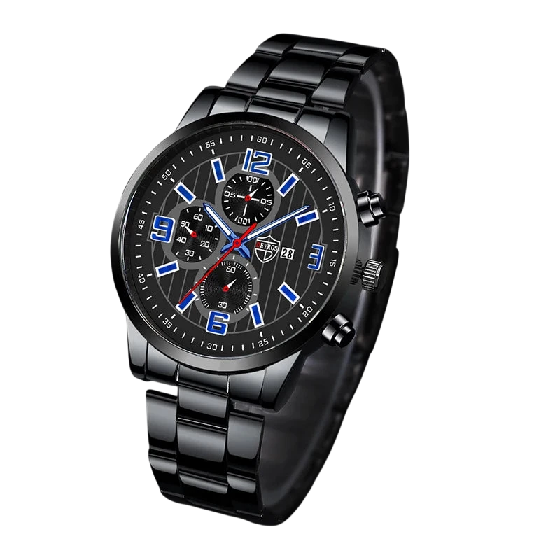 Mens Fashion Sports Watches For Men Business Stainless Steel Quartz Wristwatch Calendar Man Casual Leather Luminous Clock Watch