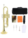 SLADE Trumpet Bb B Flat Brass Material Trumpet Professional Musical Instrument With Case Mouthpiece Gloves Cleaning Cloth Strap