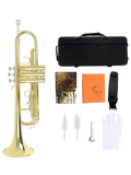 Slade Trumpet Bb B Flat Brass Material Trumpet Professional Musical Instrument With Case Mouthpiece Gloves Cleaning Cloth Strap