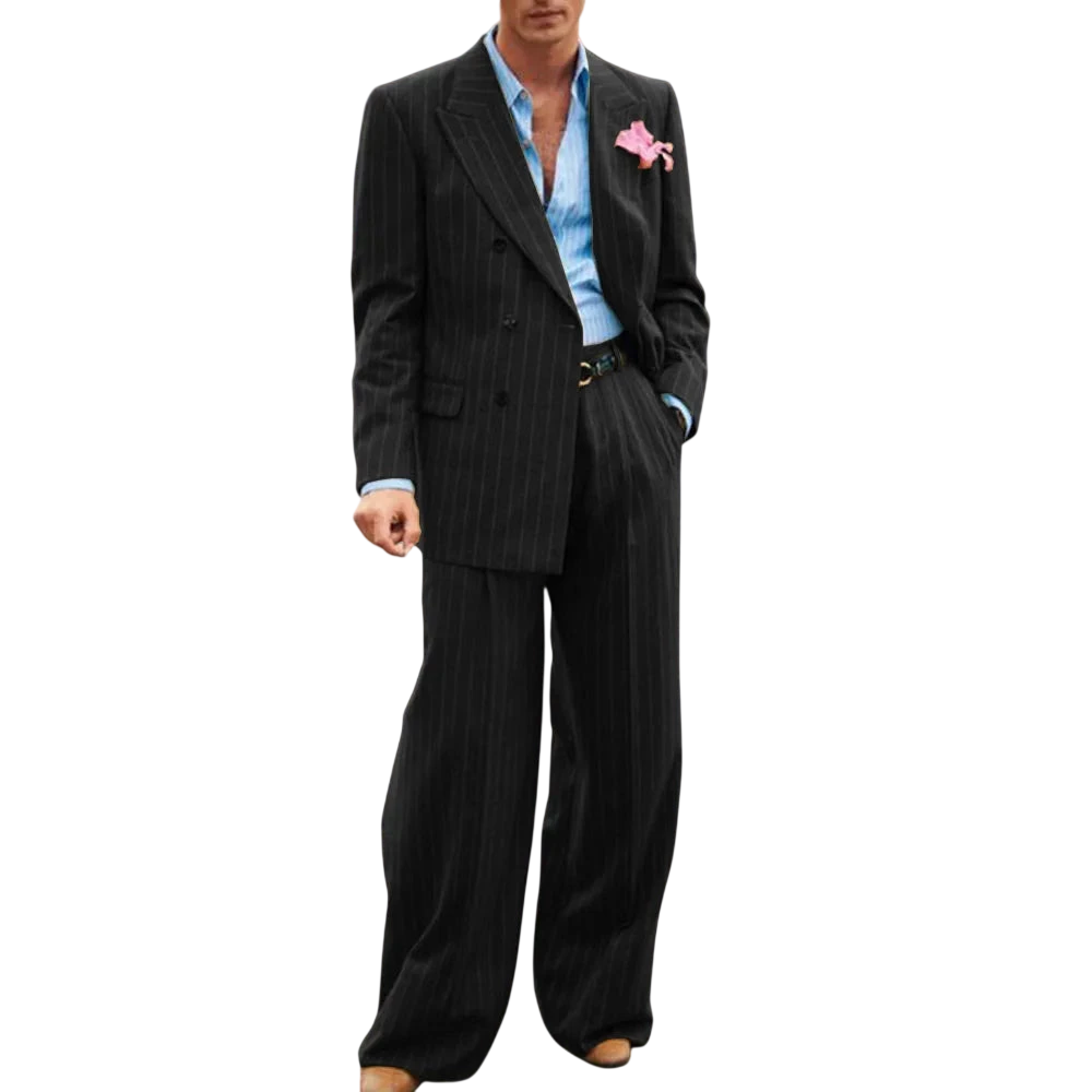 Mens Striped Suit Two Piece Suit Elegant Fashion Suit Casual Fashion Work Wear Party Dress Mens Commuter Wear Mens Clothing