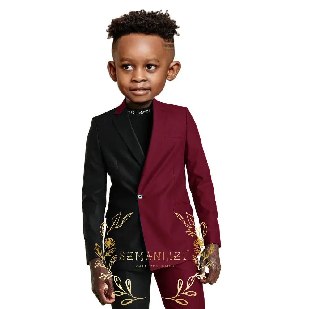 Suits for Flower Boy Kids Formal Jacket Pants Wedding Tuxedo 2 Pieces Children Suit for Birthday Party Photograph Show
