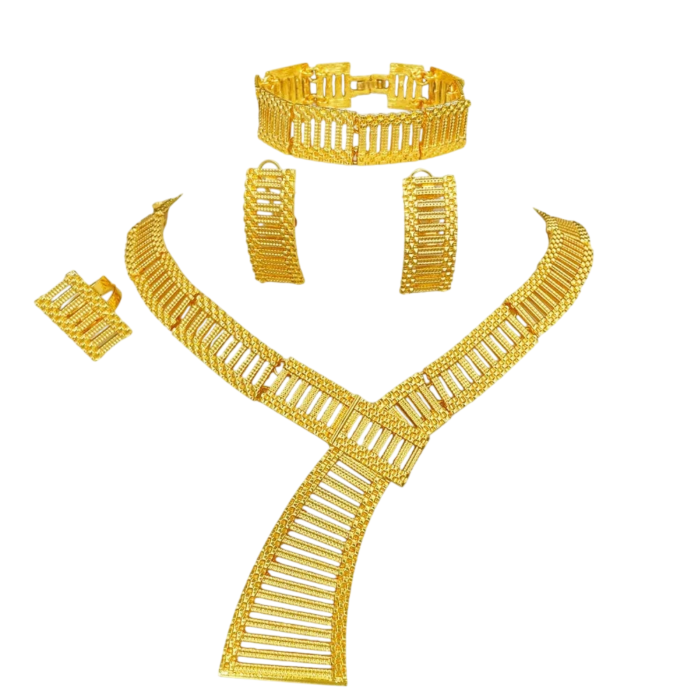 Exaggerate Statement Big Jewelry Set Dubai African Luxury 18K Gold Plated Women Jewellery Set Wedding Party Gift 2025 Trendy New