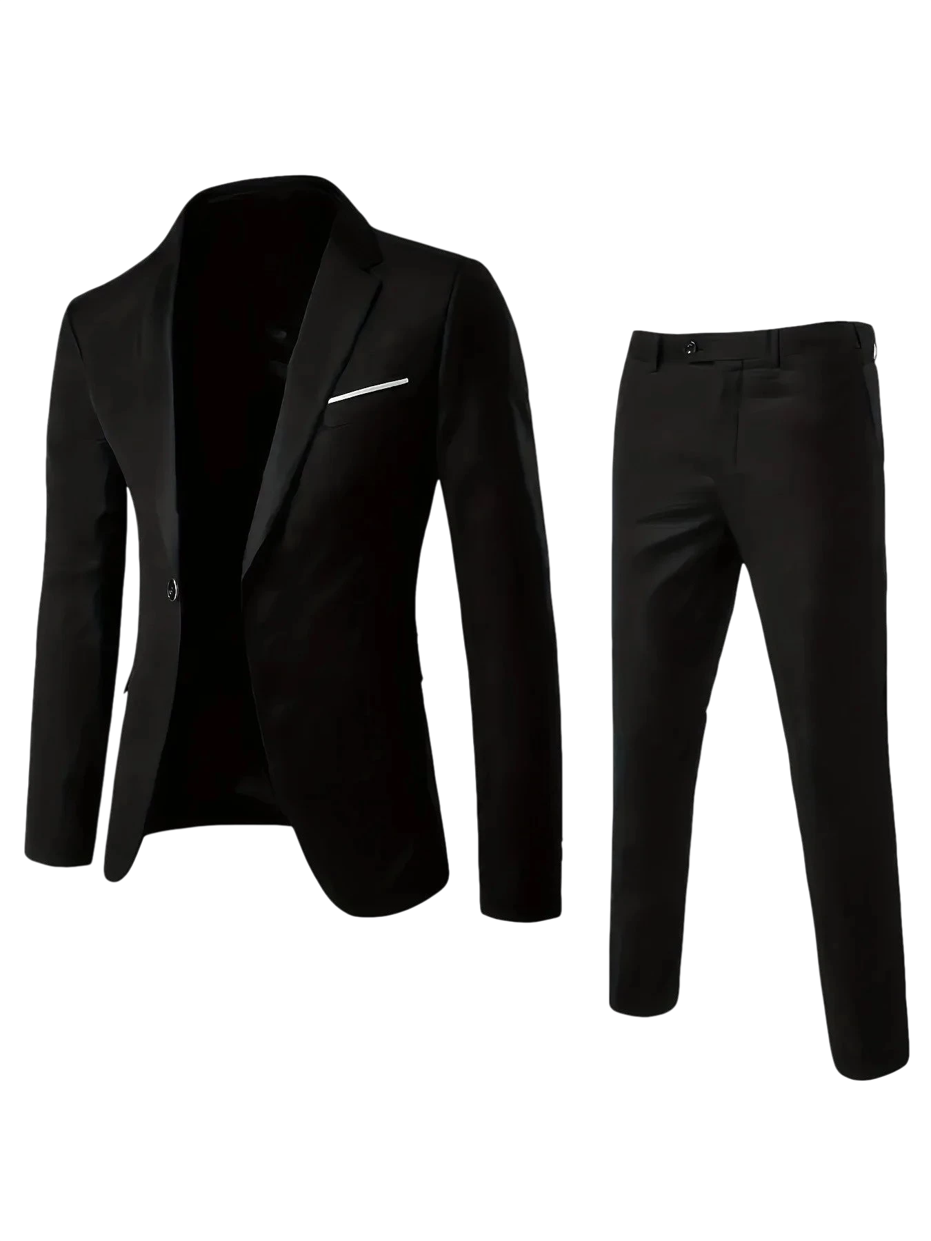 Mens Suit 2Pcs Set Stylish Jacket And Trousers Elegant Formal Wear For Wedding Party And Event