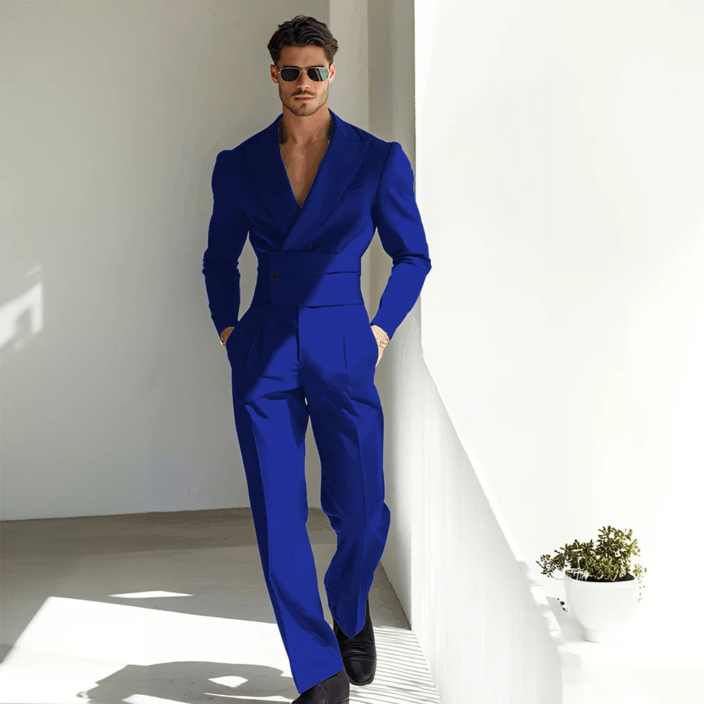 Sexy Men Suits Special Occasion Peak Lapel Skim High Quality Strong 2 Pieces Jacket Pants Banquet Business Luxuery Male Clothing