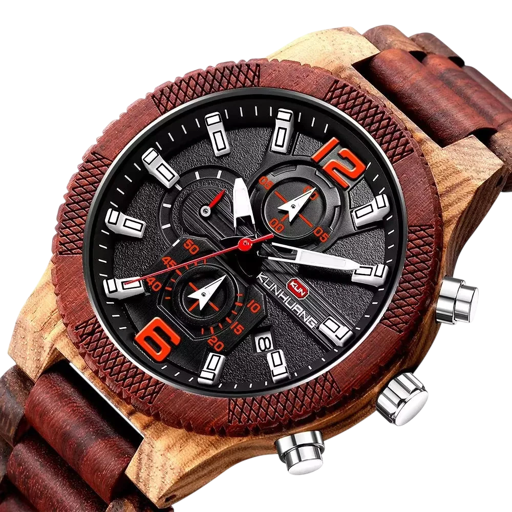 Mens Wood Watches Luxury Luminous Multi Function Wooden Watch Mens Quartz Retro Watch Men Fashion Sport Timepieces Relogio
