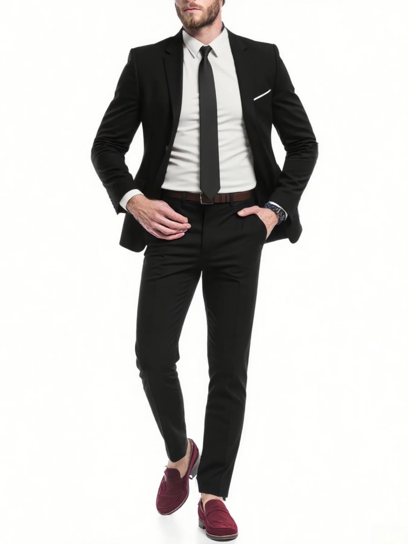 Men's Suit 2pcs Set, Stylish Jacket And Trousers, Elegant Formal Wear for Wedding, Party And Event