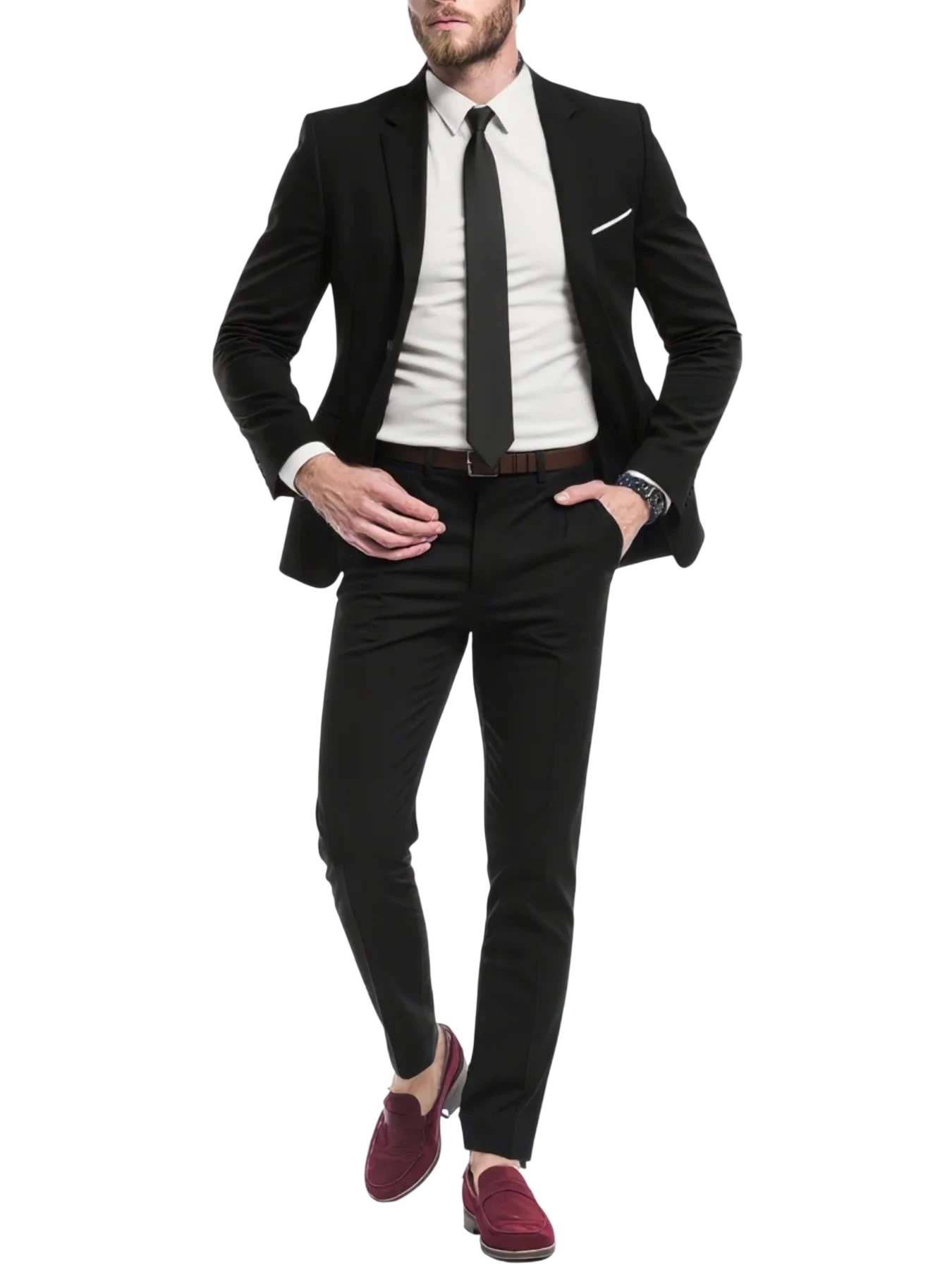Mens Suit 2Pcs Set Stylish Jacket And Trousers Elegant Formal Wear For Wedding Party And Event