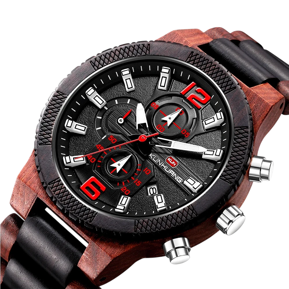Mens Wood Watches Luxury Luminous Multi Function Wooden Watch Mens Quartz Retro Watch Men Fashion Sport Timepieces Relogio