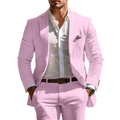 Classic Summer Mens Suit 2Pcs For Wedding Formal Solid Suit Including Jacket Pants For Party Classic Occasion Clothing