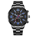 Mens Fashion Sports Watches For Men Business Stainless Steel Quartz Wristwatch Calendar Man Casual Leather Luminous Clock Watch
