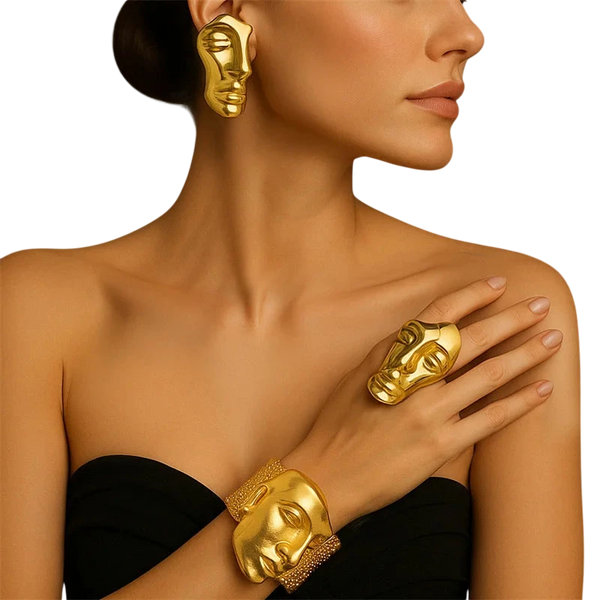 Light luxury, unique and cool style, creative design, irresistible temperament, facial mask, jewelry set
