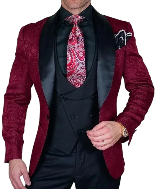 Mens Wedding Suit 2023 Italian Design Custom Black Smoking Tuxedo Jacket 3 Piece Set Coat Vest Pants Mens Groom Terno Suit