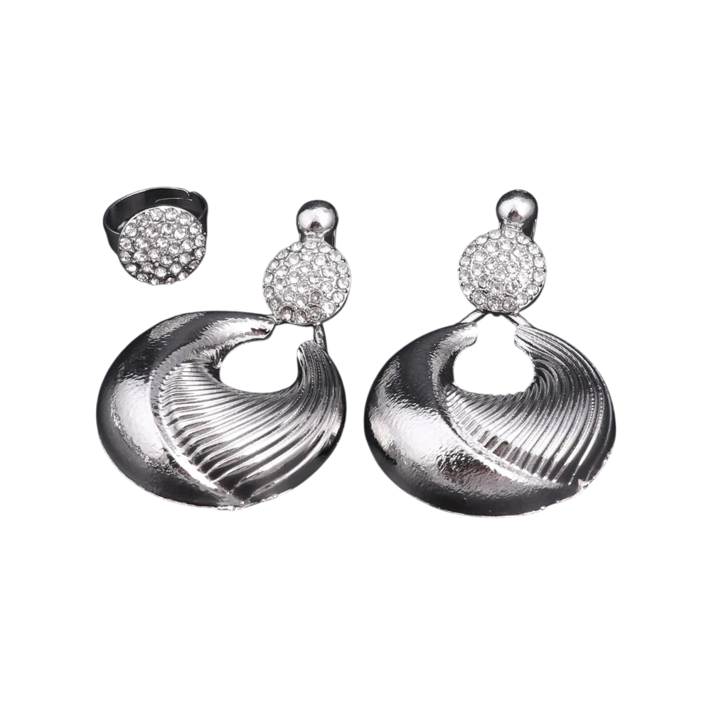 Dubai Jewelry Set For Women Silver Plated Luxury Necklace Earrings Bracelet And Ring Set Jewelry For Wedding Party Trending