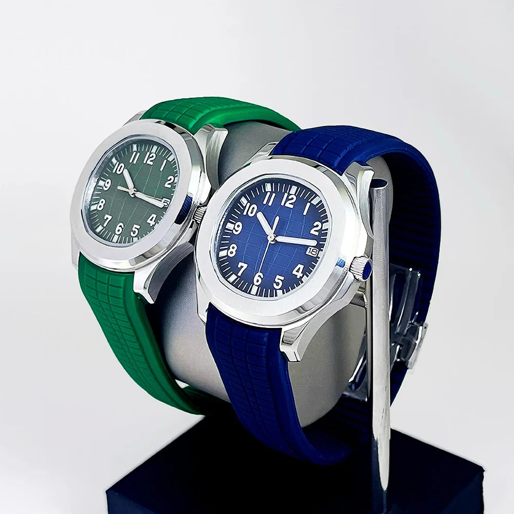 2025 New men's sports watch with rubber strap, automatic mechanical NH35 movement, waterproof stainless steel wristwatch for men