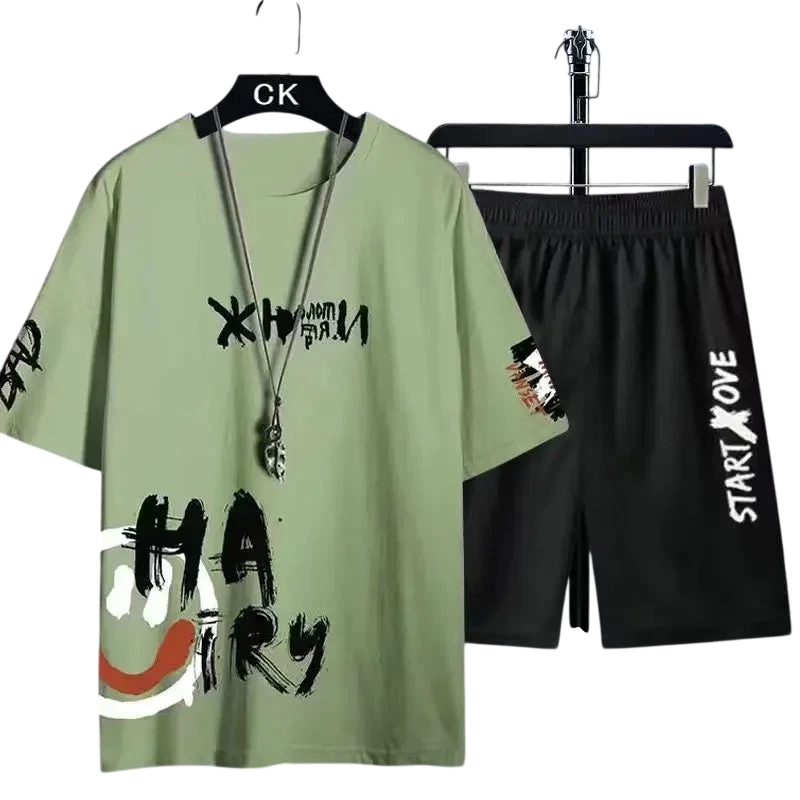 Suits For Men 2026 Summer Mens Clothing Fashion Tracksuits Casual T Shirt Shorts Basketball Set Sportswear Trend Man Sets
