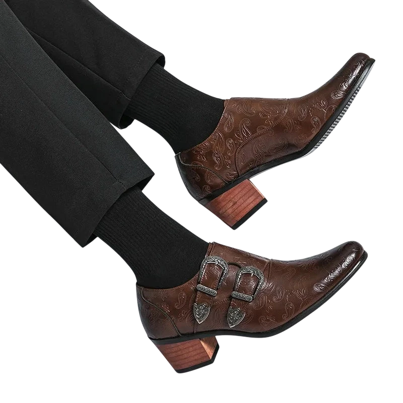 Mens Wedding Shoes Fashion Slim Fit Pointed High Heel Pullover Shoes Breathable Leather Shoes Classic Vintage Mens Dress Shoe