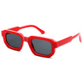 VANLINKER Retro Chunky Rectangle Sunglasses for Men Women Vintage Trendy Square Thick Sun Glasses VL9823Red/Grey