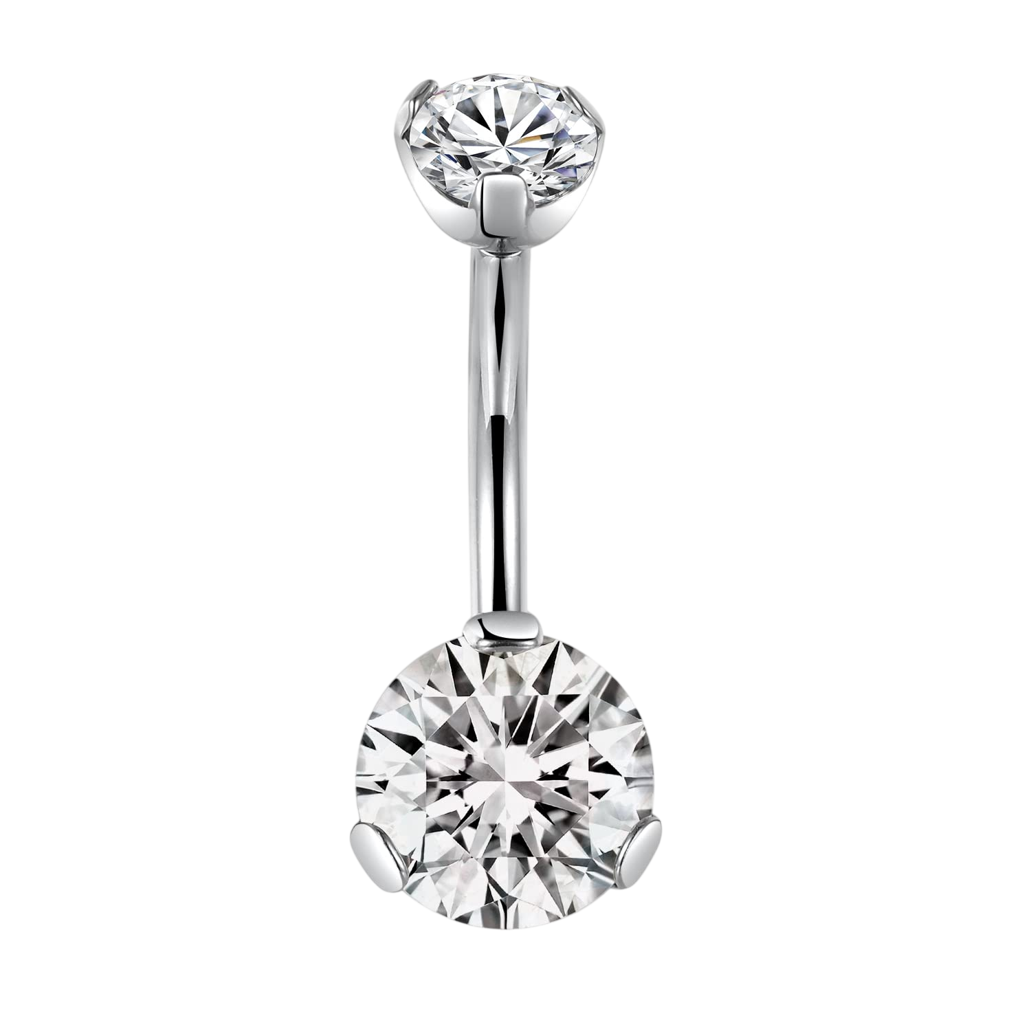 FUNLMO Titanium Belly Button Rings Belly Piercing Jewelry 14G Belly Rings for Women Belly Piercings Navel Rings Navel Jewelry Navel Barbell Stud Double Cube Zircon Inlaid Internally Threaded