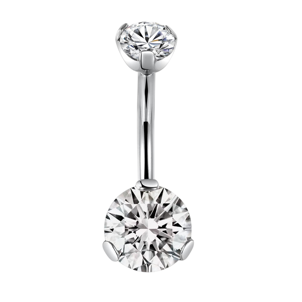FUNLMO Titanium Belly Button Rings Belly Piercing Jewelry 14G Belly Rings for Women Belly Piercings Navel Rings Navel Jewelry Navel Barbell Stud Double Cube Zircon Inlaid Internally Threaded
