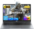 AOC Laptop Computer with N97 Processor(Up to 3.6GHz) 16GB RAM 512GB SSD Laptop 15.6 Inch FHD Screen Gaming Laptops Windows 11 Laptop Computer Light&Thin Metal Shell Webcam Type-C USB3.2 Grey