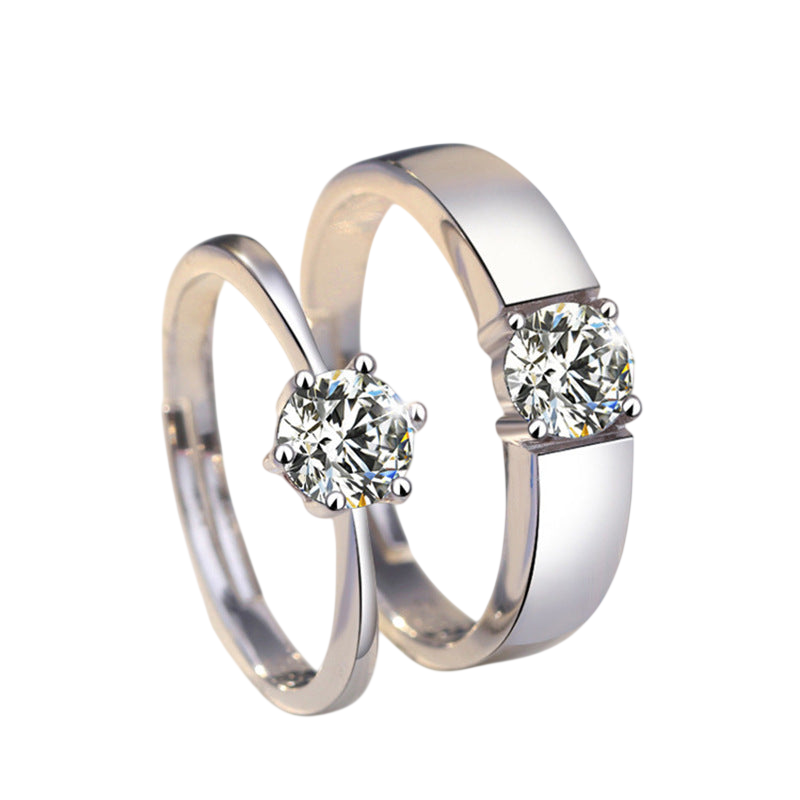European American Couple's Fashion Personality Rings