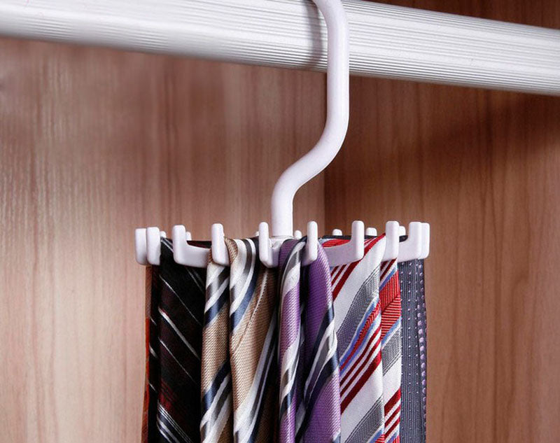 Rotating Hook Rack for Scarves and Ties Storage