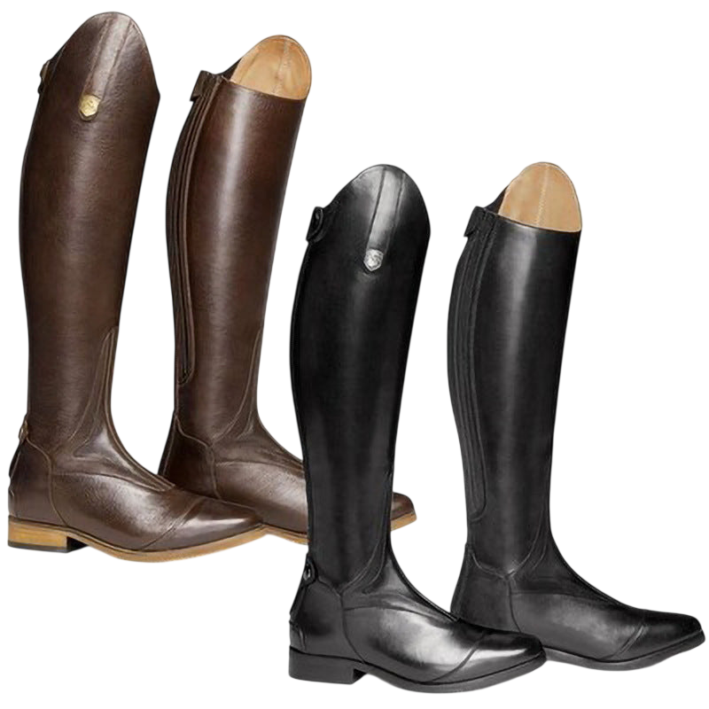 Womens Knee High Smooth Leather Riding Boots