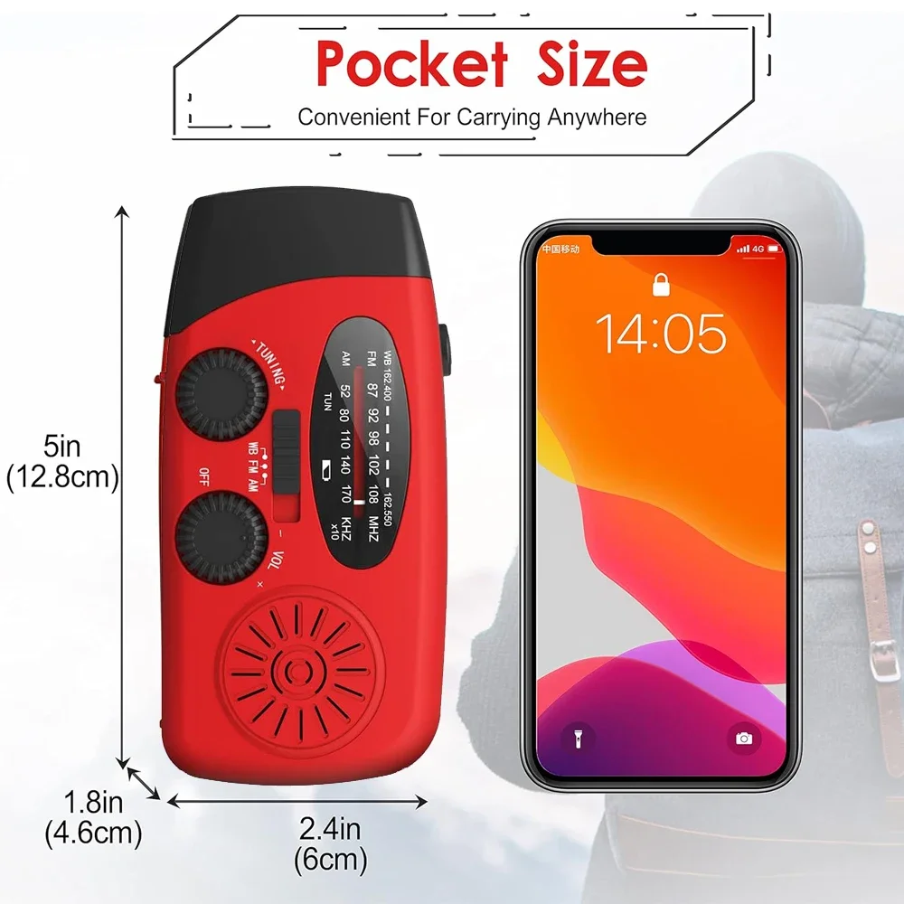 Upgraded Type-C Phone Charger Emergency Radio Flashlight